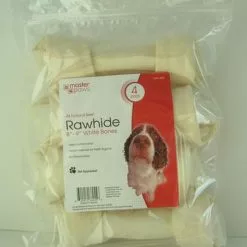 Master PawsÂ® White Rawhide Dog Chew Bone 4 Pack
