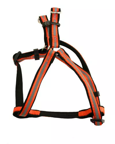 Master Paws® Adjustable Orange Reflective Dog Harness - Medium 1 Master Paws® Adjustable Orange Reflective Dog Harness - Medium