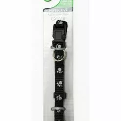Master PawsÂ® Adjustable Black Reflective Dog Collar - Small