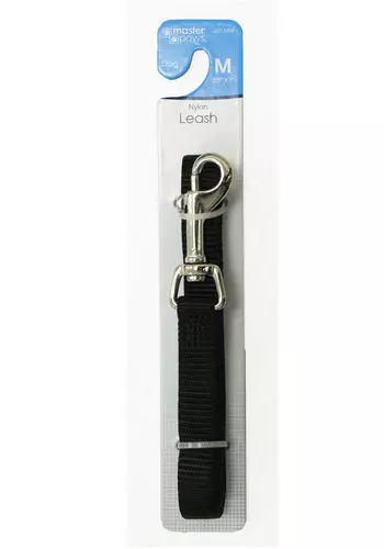 Master Paws® 5' Black Nylon Dog Leash - Medium 1 Master Paws® 5' Black Nylon Dog Leash - Medium
