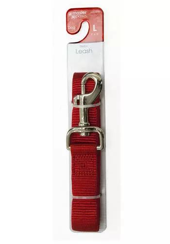 Master Paws® 5' Red Nylon Dog Leash - Large 1 Master Paws® 5' Red Nylon Dog Leash - Large
