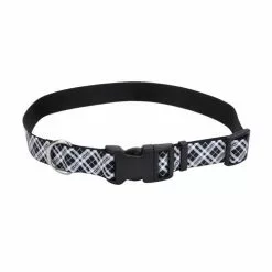 Master PawsÂ® Black & White Reflective Adjustable Dog Collar - Small