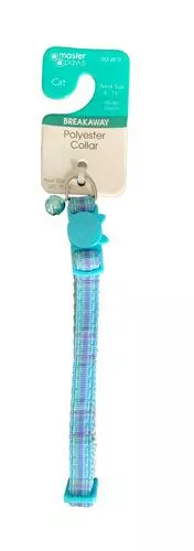 Master Paws® 3/8" Adjustable Blue Tartan Snag-Proof Cat Collar 1 Master Paws® 3/8" Adjustable Blue Tartan Snag-Proof Cat Collar