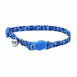 Master PawsÂ® 3/8" Fashion Blue Leopard Print Adjustable Breakaway Cat Collar