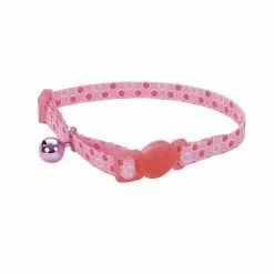 Master PawsÂ® 3/8" Fashion Pink Dot Adjustable Breakaway Cat Collar