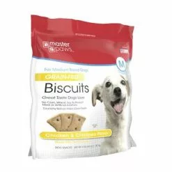 Master PawsÂ® Grain-Free Oven-Baked Chicken & Chickpea Biscuit Dog Treats - 64 Oz -Master Paws Sales Store 2538479 Masterpaws Chicken Chickpea Dog Treat Side 1