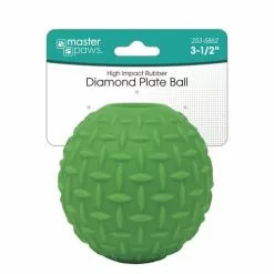 Master PawsÂ® High Impact Rubber Diamond Plate Ball Dog Toy - 3.5" -Master Paws Sales Store 575505 1